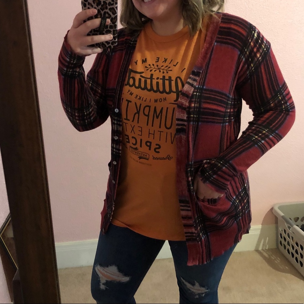 Plaid Cardigan